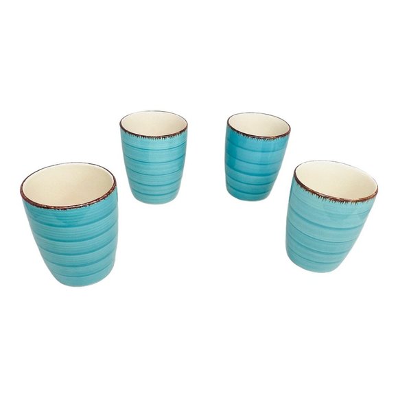 Royal Norfolk Ceramic Blue and White Coffee Mugs Set of 4 - Picture 3 of 8